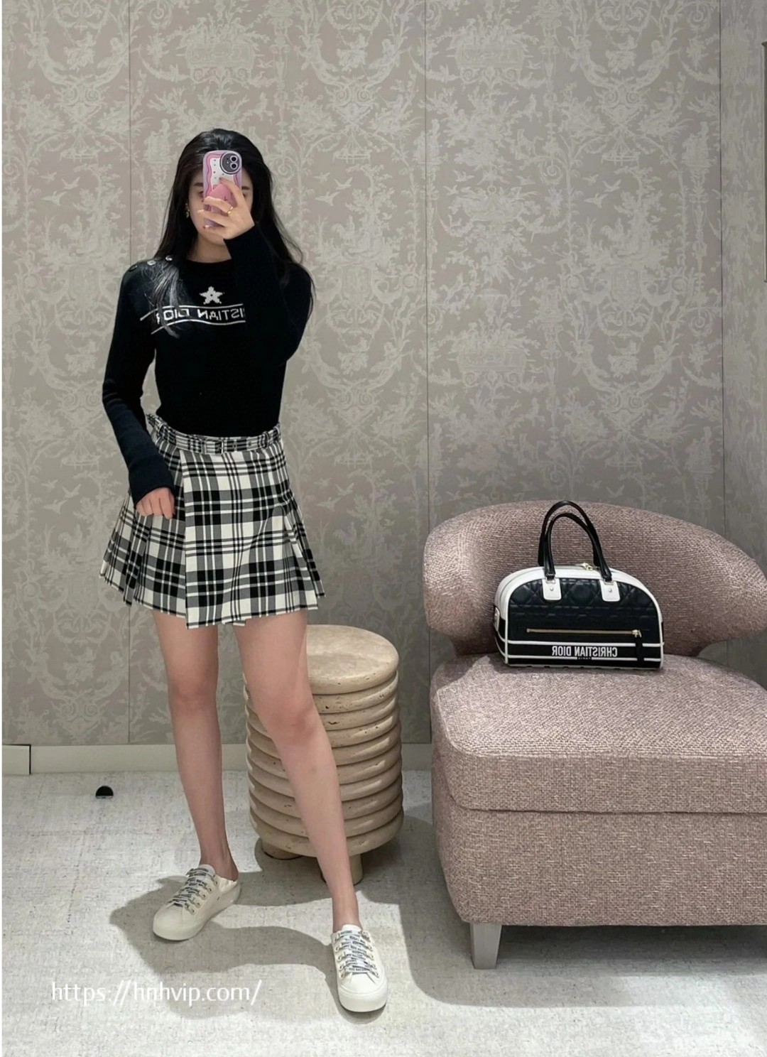 디올 워크앤디오 스니커 화이트 캔버스와 스웨이드 칼프스킨