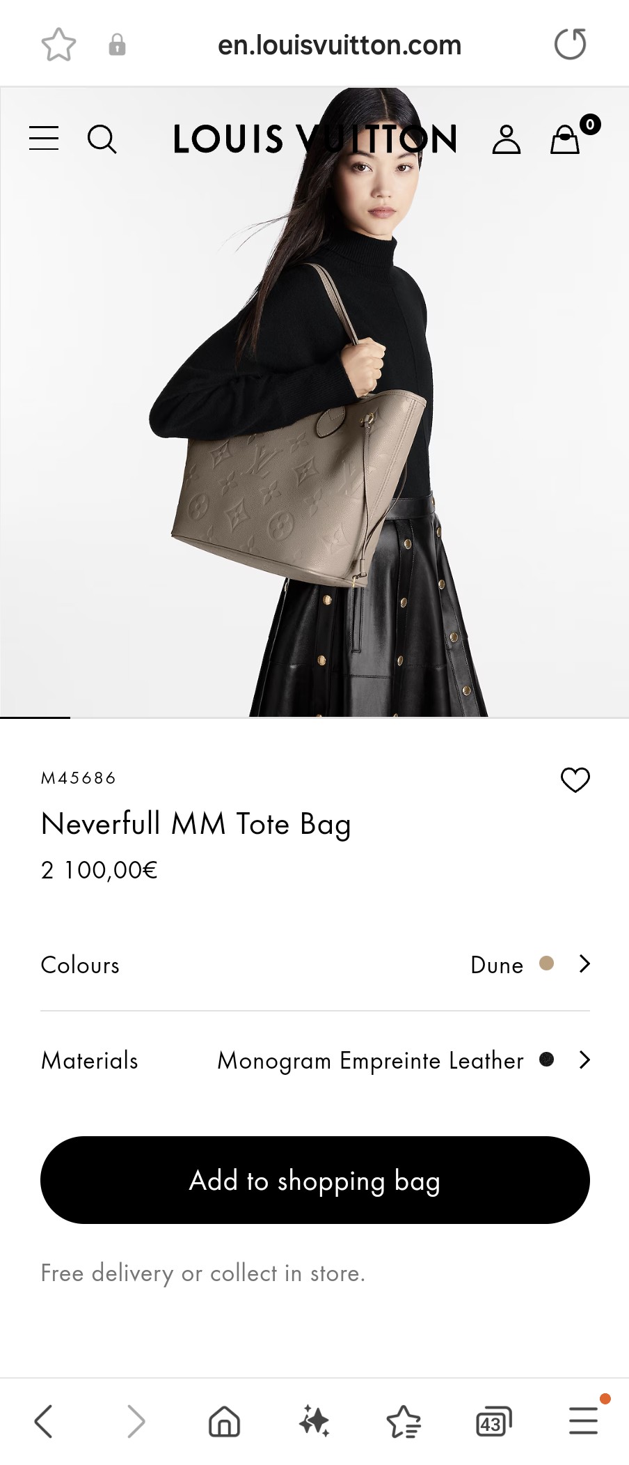 루이비통 M45686 네버풀 MM 토트백