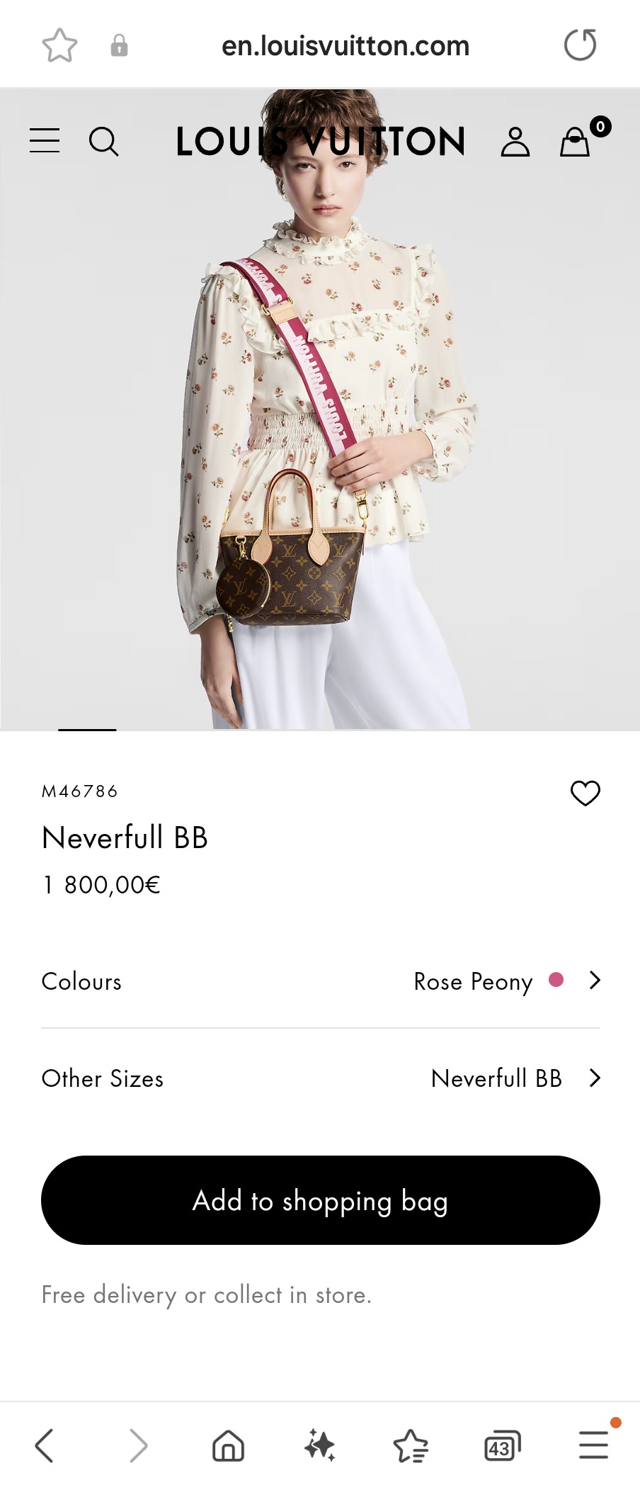 루이비통 M46786 네버풀 BB