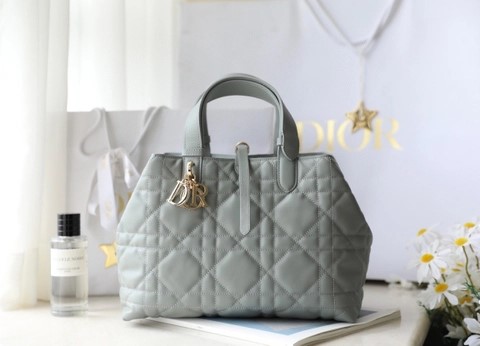 DIOR 미디엄 DIOR TOUJOURS 백 스톤 그레이매크로 까나쥬 송아지 가죽 M2821OSHJ