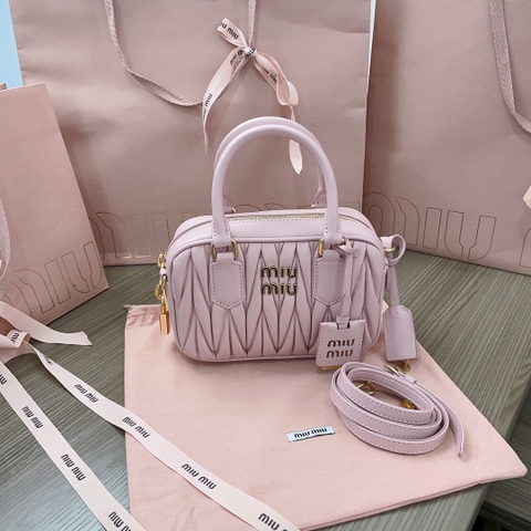 Miu Miu Arcadie 마틀라세 나파 가죽 백 5BB123 핑크 M1