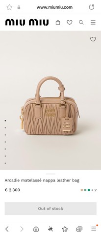 Miu Miu Arcadie 마틀라세 나파 가죽 백 5BB123 샌드 베이지 M1