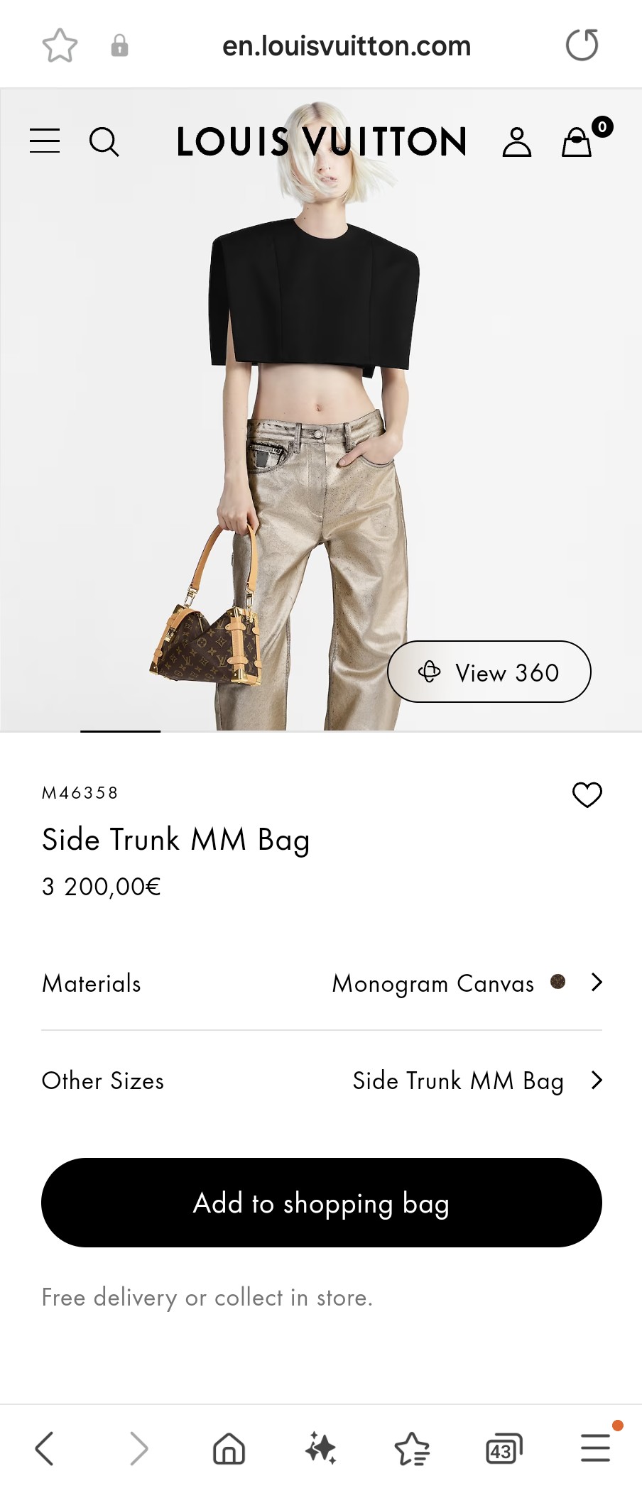 루이비통 M46358 사이드 트렁크 MM 백
