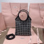 미우미우 5BA281 블랙 새틴 핸드백 (합성 크리스털 장식) M1