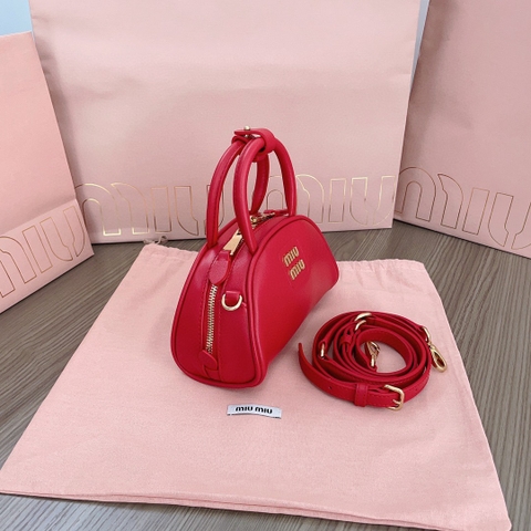 Miu Miu 5BP085 Schwarz Henkeltasche Aus Leder red M1
