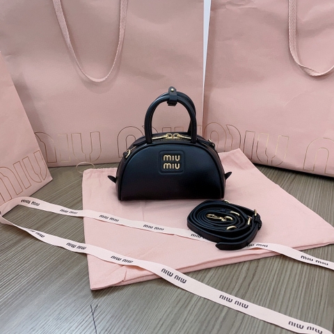 Miu Miu 5BP085 Schwarz Henkeltasche Aus Leder 블랙 M1