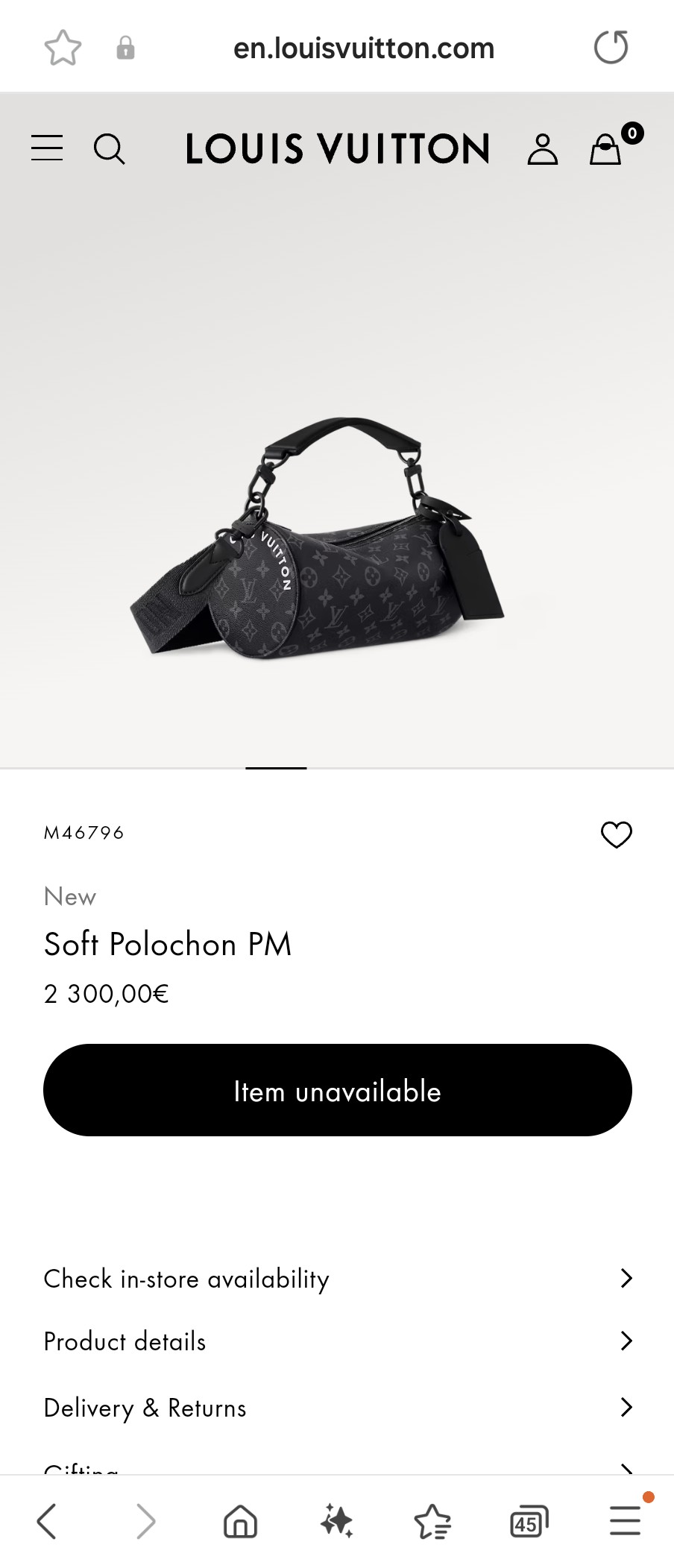 루이비통M46796 소프트 폴로숑 PM