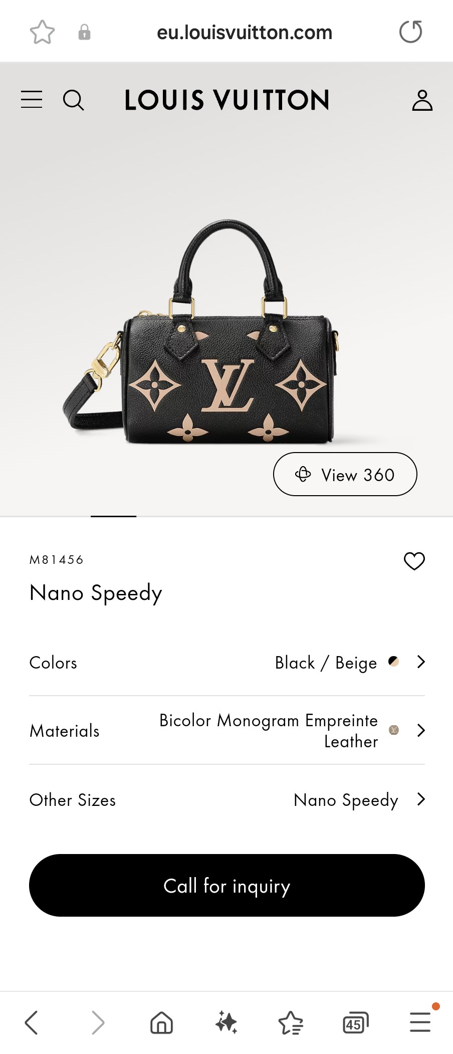 루이비통 M81456 나노 스피디 Lv1