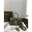 Delvaux Brillant PM Surpiqué 그레인 송아지 가죽 카키
