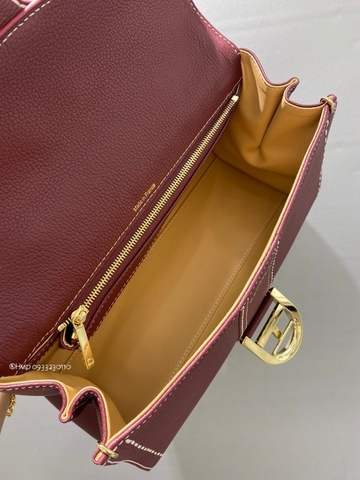 Delvaux Brillant PM Surpiqué 그레인 송아지 가죽 보르도