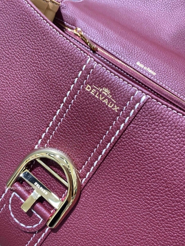 Delvaux Brillant MM Surpiqué 그레인 송아지 가죽 보르도