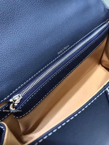 Delvaux Brillant PM Surpiqué 그레인 송아지 가죽 네이비