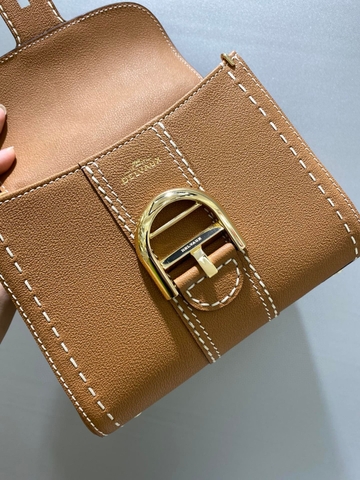 Delvaux Brillant Mini Surpiqué 그레인 송아지 가죽 베지탈 아이보리