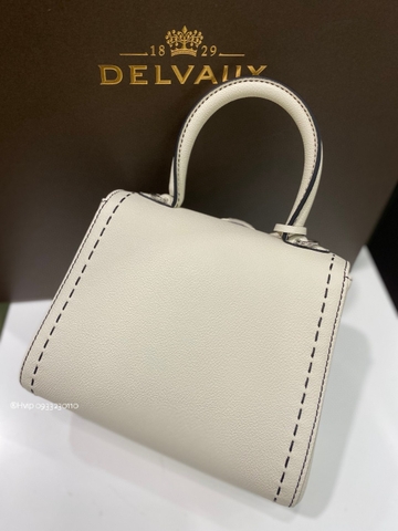 Delvaux Brillant Mini Surpiqué 그레인 송아지 가죽 화이트
