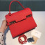 크리스피 카프 소재의 Delvaux Tempête MM AA0611AMF 레드 GHW