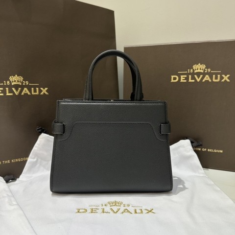 Delvaux Tempête Crush Small Silky 카프스킨 블랙