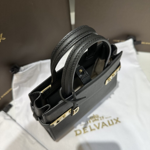Delvaux Tempête Crush Small Silky 카프스킨 블랙