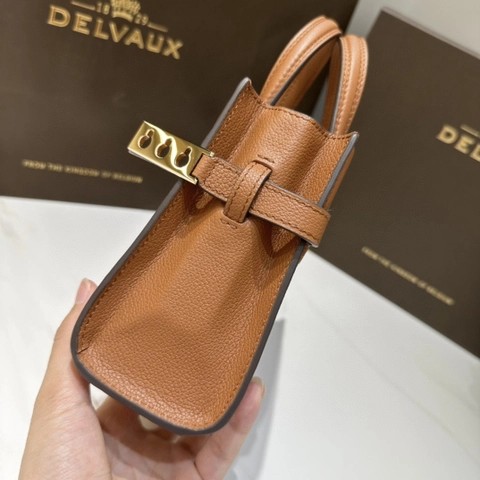 Delvaux Tempête Crush Small Silky 카프스킨 골드