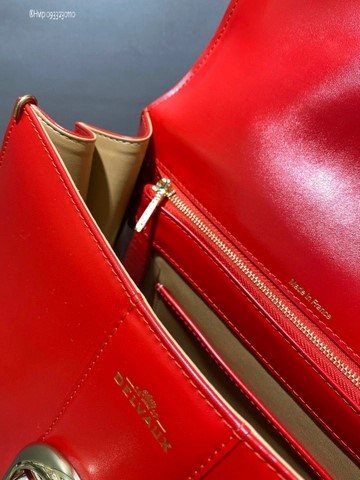 Delvaux Brillant MM 박스 카프 레드
