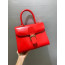 Delvaux Brillant MM 박스 카프 레드