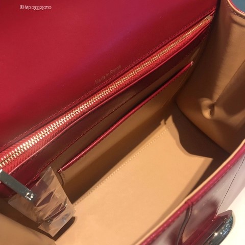 Delvaux Brillant MM 박스 카프 와인