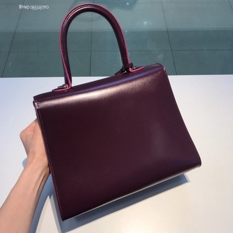 Delvaux Brillant MM 박스 카프 버건디