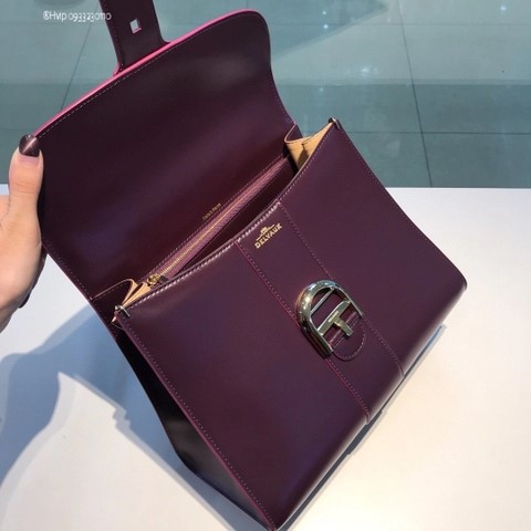Delvaux Brillant MM 박스 카프 버건디