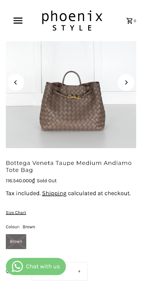 BOTTEGA VENETA 미디엄 안디아모 브라운 743572 32x25x11cm