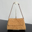 Bottega Veneta Giorno 인트레치아토 베이지 스웨이드 숄더백 857657 33x19x8cm