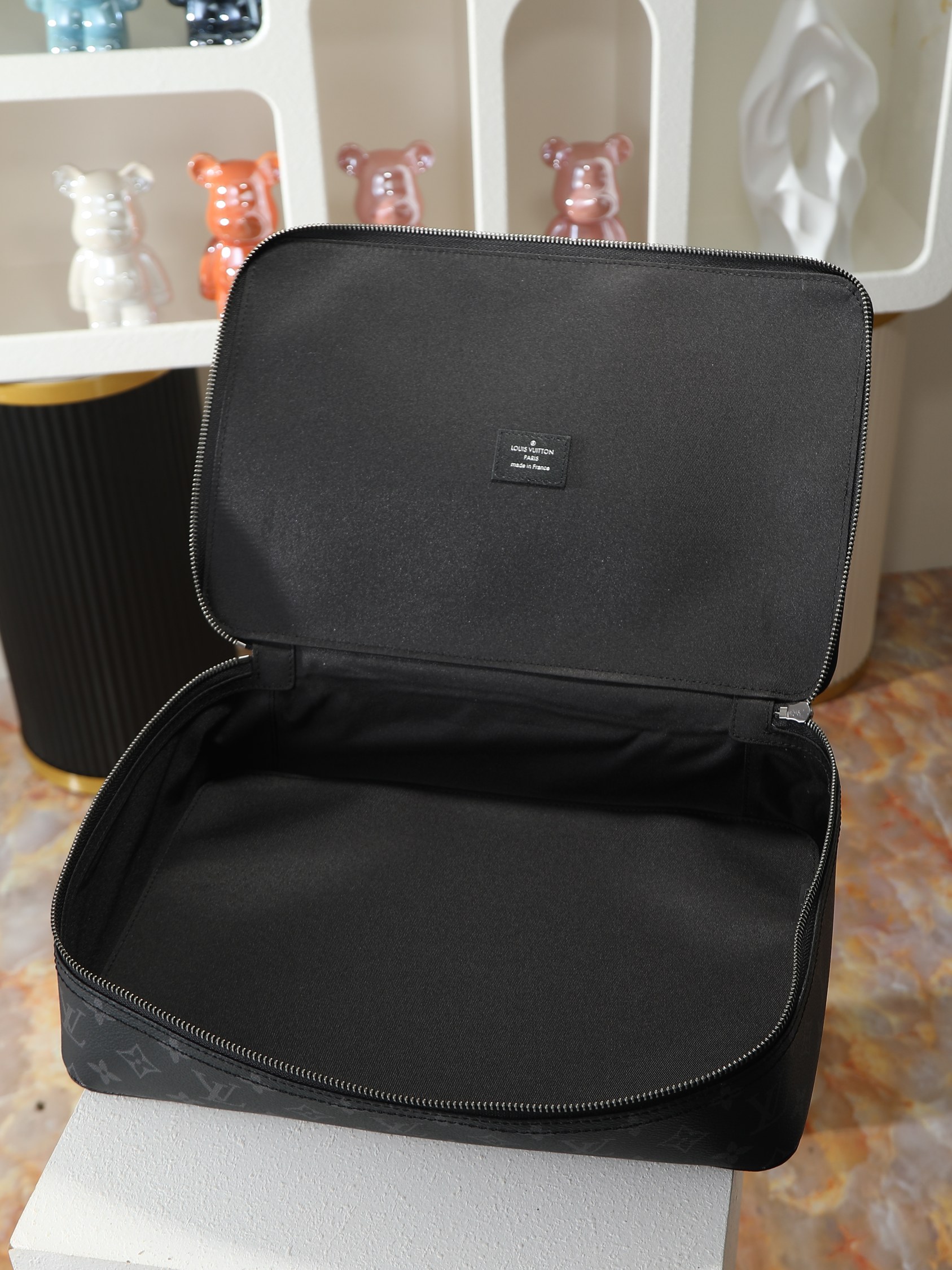 루이비통 M43690 블랙 모노그램 플라워 스타일 Packing Cube 대형 여행용 수납 파우치