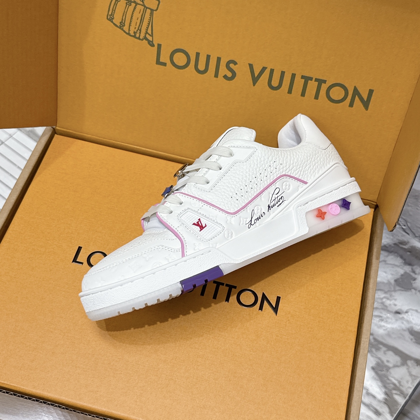 루이비통 LV Trainer 스타일 커플용 로우탑 스니커즈