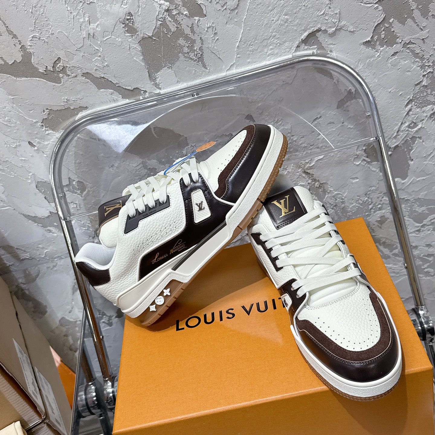 루이비통 LV Trainer 스타일 남성용 로우탑 스니커즈