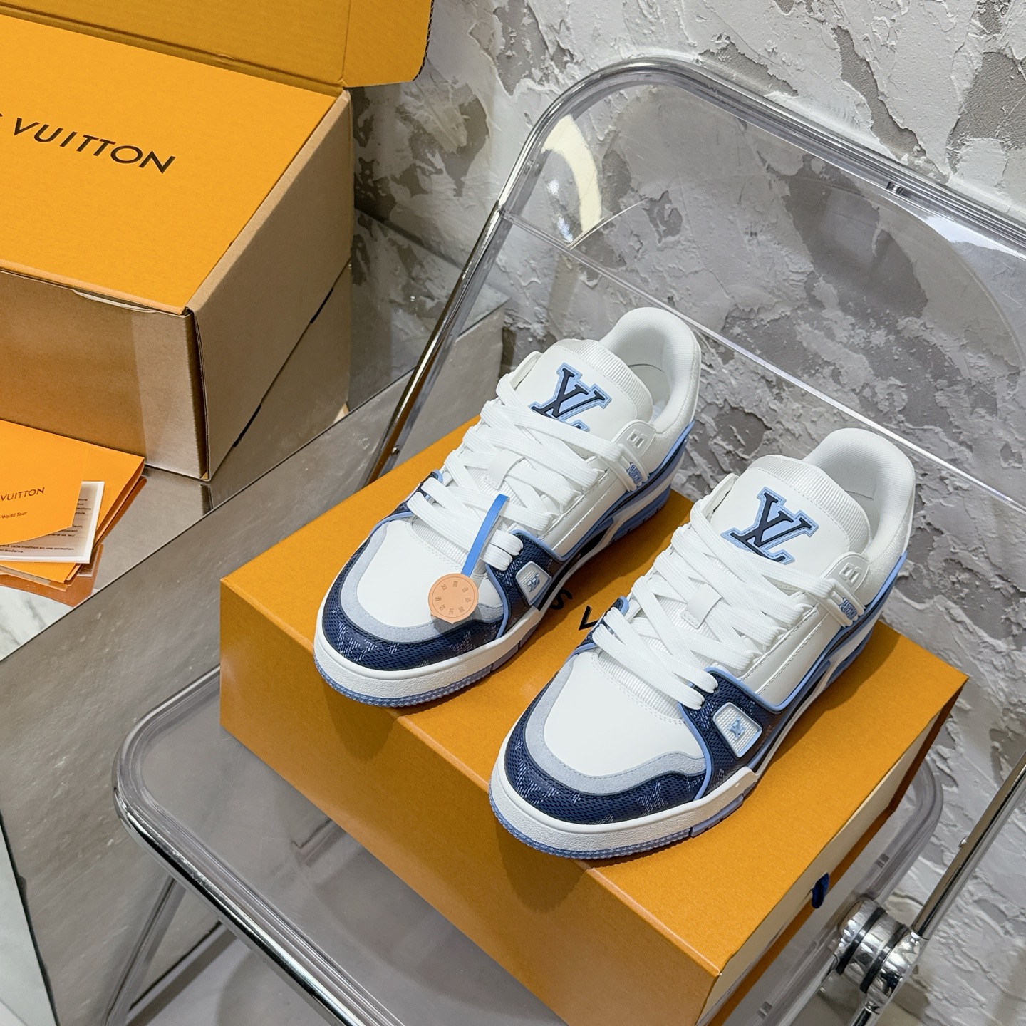 루이비통 LV Trainer 스타일 남성용 로우탑 스니커즈