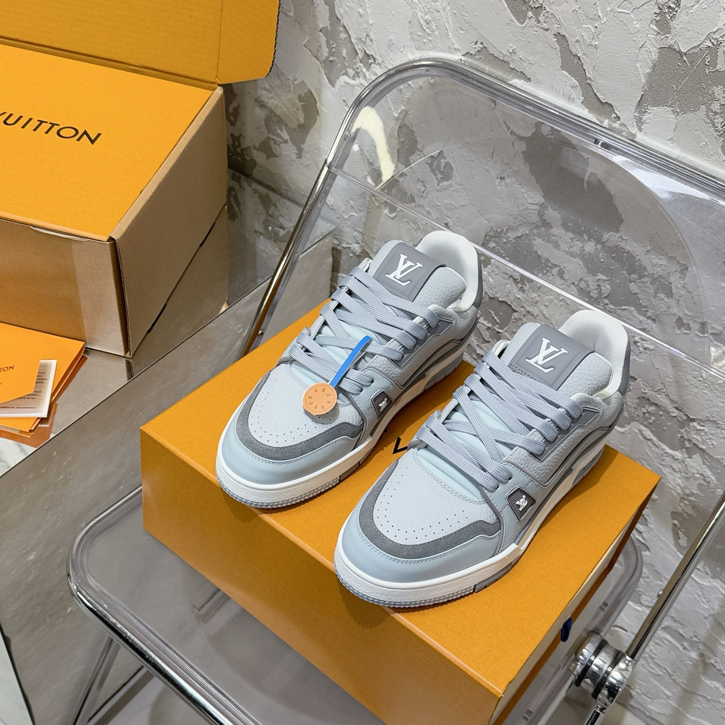 루이비통 LV Trainer 스타일 남성용 로우탑 스니커즈