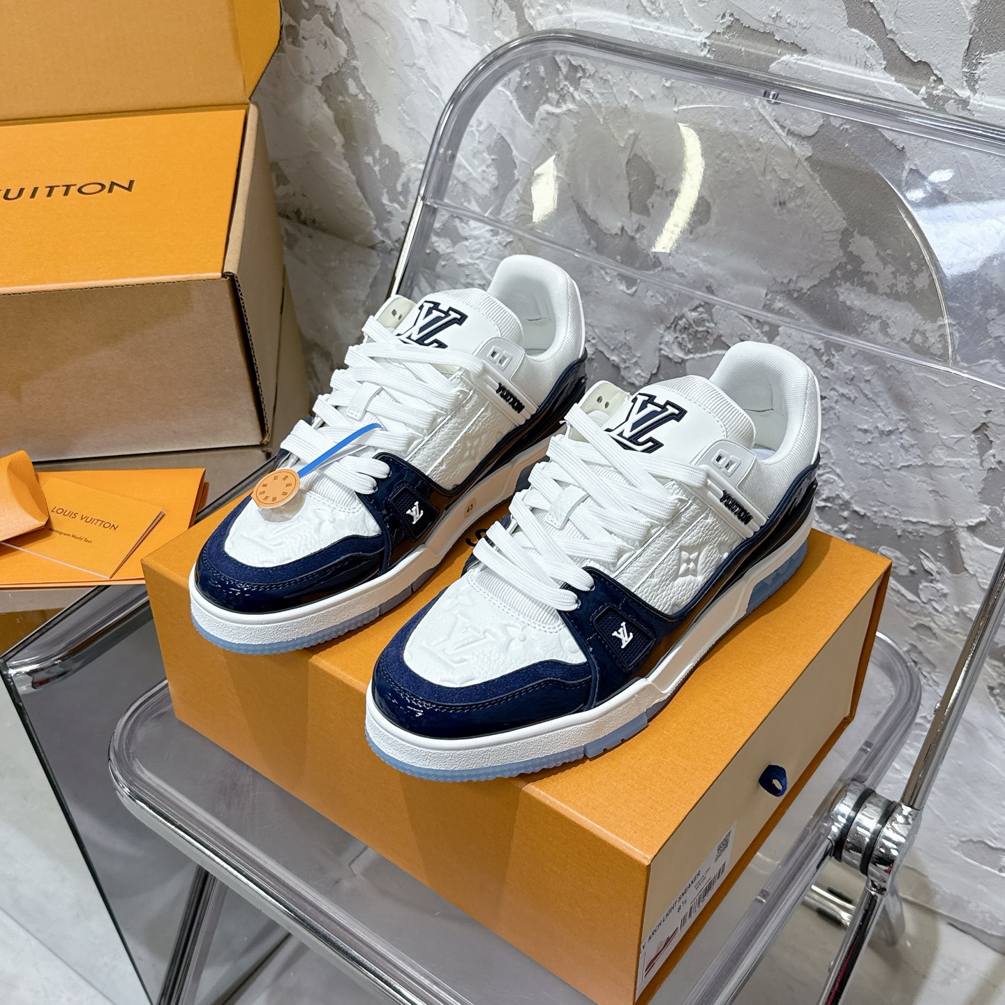 루이비통 LV Trainer 스타일 남성용 로우탑 스니커즈